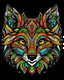 Placeholder: mandala style complex fox colorful page, vibrant color, clean black line, no break line, beautiful look, critical art, digital art, full page design, high resolution graphics, beautiful background dimension 9:16