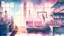 Placeholder: a watercolor painting of a chemical laboratory, perspective, and a gradient background in shades of pink or blue.