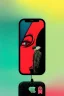 Placeholder: a vibrant ultraclear sideview waist up portrait of a iphone by rene magritte and laurie greasley, etching by gustave dore, colorful flat surreal, ethereal, intricate, sharp focus, illustration, highly detailed, digital painting, concept art, masterpiece