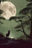 Placeholder: forest with moon in the sky, naughty dog style, dark style