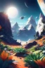 Placeholder: (((close midshot))), (((low poly art:2))), (astronaut), ultra-detailed illustration of an environment on a dangerous:1.2 exotic planet with plants and wild (animals:1.5), (vast open world), astroneer inspired, highest quality, no lines, no outlines candid photography. by Lekrot