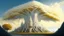 Placeholder: Valinor, tolkien, two giant trees, one giant golden tree, one giant silver tree, surrounded by a giant white castle.