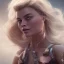 Placeholder: only margot robbie, fly hair, mist around, highly realistic, highly detailed, alerquina clothes, mist around, smoke