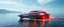 Placeholder: cybertruck katamaran boat spaceship hovering over water