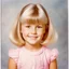 Placeholder: White haired actress heather o Rourke as a child, polaroid, 1970s