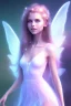 Placeholder: smiling girl, cute, beautiful, long hair, fairy wings, light pastel colors, bright, transparent dress, smile