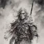 Placeholder: highly detailed, ink wash and watercolor concept illustration of a Nordic rogue warrior character , maximalist, sharp focus, highest resolution, in the styles of Agnes Cecile, Alex Pardee, and Bill Sienkiewicz, 8k, coarse, gritty textures