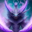 Placeholder: purple mythical creature in galaxy, teal and purple smoke, detailed, realistic, 4k