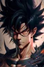 Placeholder: a man with black hair and a dragon on his chest, black dragon, highly detailed portrait of goku, ultra hd anime wallpaper, masayoshi suto and artgerm, anime epic artwork, hd anime wallpaper, son goku, goku, gogeta, dragon ball, wild spiky black saiyan hair, detailed anime artwork, ancalagon the black