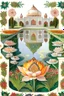 Placeholder: Channel the beauty of the Mughal Gardens with detailed hand-painted representations of traditional Indian flowers like lotus, marigold, and jasmine. Incorporate intricate geometric patterns and water features.