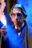 Placeholder: Detective John Munch as magic wizard like Gandalf, casting a spell.