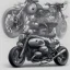 Placeholder: technical concept study, pencil sketch, motorcycle inspired the BMW R 18و builds in the 2022