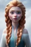 Placeholder: girl, cute, beautiful, orange hair, two braids, bangs, blue eyes, big eyes, freckles, long eyelashes, pink lipstick, thin lips, small nose, Anna from Frozen, 8k resolution concept art portrait by Greg Rutkowski