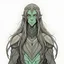 Placeholder: Character desgin of an alien race called Dhaizaer, anime style, front facing, long hair,