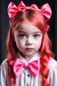 Placeholder: A beautiful and innocent girl with bright hair tied at the ends with a beautiful bow on the hair