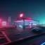 Placeholder: eine tankstelle inmitten auf dem meer, digital part,centered, detailed, 8k, shining, heaven, dampf, cyberpunk art, neon lights, neon signs, night, stars, stadion lichter