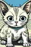 Placeholder: Draw a kitten in the style of Maus comic book