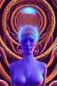 Placeholder: Spiritual being with Tentacles over human Head creating reality around, wrapping Spiral around Human, Psychedelic