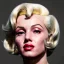 Placeholder: Realistic image portrait, waist up view, blonde woman, sweet Marylin Monroe face, pop style, shave hair, glow eyes, classic super hero dress, highly detailed, unreal engine 5, ray tracing, RTX, lumen lighting, ultra detail, volumetric lighting, 3d, finely drawn, high definition, high resolution.