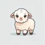 Placeholder: 2D vector graphic of cute baby sheep, simple color, flat style, on white background