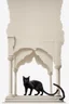 Placeholder: one black cat sitting, clean white background