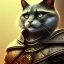 Placeholder: Character design, anthropomorphic cat dressed as a Shaolin, dark, evil, furious, epic, intricate details, finely detailed armor, silver, golden