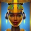 Placeholder: robot portrait in Kente, cinematic, ghana flag, african pattern symbols, engraved, 8k quality