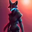 Placeholder: A fox fursona, Trending on artstation, Furry art, Digital art, Cyberpunk, High quality, Backlighting