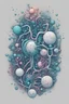 Placeholder: print T-shirts for the laboratory of molecular biology of MIPT, which deals with structural biology. be sure to depict proteins: membrane, fluorescent. use the doodle technique