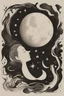 Placeholder: Abstract drawing of the moon and stars