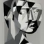 Placeholder: a black and white photo of a woman with a cigarette, a cubist painting by Alexander Archipenko, cgsociety, cubism, cubism, angular, picasso