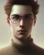 Placeholder: male, boy, cute, young, brown hair, brown eyes, facemask, glasses, head and shoulders portrait, 8k resolution concept art portrait by Greg Rutkowski, Artgerm, WLOP, dynamic lighting hyperdetailed intricately detailed Splash art trending on Artstation triadic colors