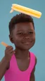 Placeholder: Black child enjoying popsicle