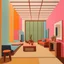 Placeholder: interior in the style of Luis Barragan with paintings