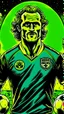 Placeholder: Diego Forlan Football soccer player posing. Squad, ghosts, monsters, Dark detective comic cover watchmen vintage. Paranormal.