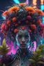 Placeholder: Expressively detailed and intricate 3d rendering of a hyperrealistic: cyberpunk plants and flowers, neon, vines, flying insect, front view, dripping colorful paint, tribalism, gothic, shamanism, cosmic fractals, dystopian, dendritic, artstation: award-winning: professional portrait: atmospheric: commanding: fantastical: clarity: 16k: ultra quality: striking: brilliance: stunning colors: amazing depth: masterfully crafte