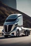 Placeholder: photo of futuristic truck on the road at noon, more wide shoot, with good body view