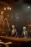 Placeholder: Skeletons having a drink at a bar counter, smoking sigars