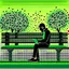 Placeholder: Processing of personal data The figure of a person sitting on a park bench, thinking about complex issues.