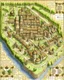 Placeholder: A map of a medieval city, castles, battle map, town square, gates