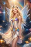 Placeholder: cosmic woman angels smile,admiral ufo high commander from the future, one fine whole face, crystalline skin, expressive blue eyes,rainbow, smiling lips, very nice smile, costume pleiadian, Beautiful tall woman pleiadian Galactic commander, ship, perfect datailed golden galactic suit, high rank, long blond hair, hand whit five perfect detailed finger, amazing big blue eyes, smilling mouth, high drfinition lips, cosmic happiness, bright colors rainbow, blue, pink, gold, jewels, realist,8k