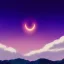 Placeholder: a large crescent moon with sparkles, dark, hazy, macro photography, tilt shift blur, high definition, 8k, beautiful, night sky, wind, stars, detailed, night