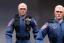 Placeholder: Mike Pence face as G.I. Joe toy Doll figure With a pistol space force Commander Blue fabric uniform, black Moonboot in a clear packaging