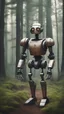 Placeholder: Medieval robot on forest background