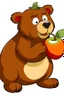 Placeholder: a cartoon bear eating an apple