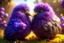 Placeholder: Very fluffy bird couple love, flora, in sparkling sunshine Weight:1 detailed matte painting Weight:0.9 in purple