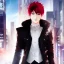 Placeholder: Detailed anime boy, crimson red hair, classic taper hairstyle, dante dmc5 hairstyle, wolf ears protruding out, white trench coat, intricate details, full body portrait, keep head in frame, slight smile, black Japanese motif, concept art, highly detailed, digital painting, concept art, sharp focus, illustration, art by Yoji Shinkawa, WLOP and greg rutkowski and alphonse mucha and artgerm and yanjun Chen and Junji ito and Makoto Shinkai, HDR, octane render, highly detailed