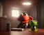 Placeholder: Room scene, muppet head with realistic body detective man, real photo, concept art, retro style, smooth, unreal engine 5, god lights, ray tracing, RTX, lumen lighting, ultra detail, volumetric lighting, 3d.