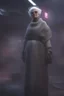 Placeholder: cyberpunk saggy granny woman, abandoned sci-fi town, future, sci-fi
