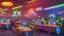 Placeholder: cybercafe with neon lights